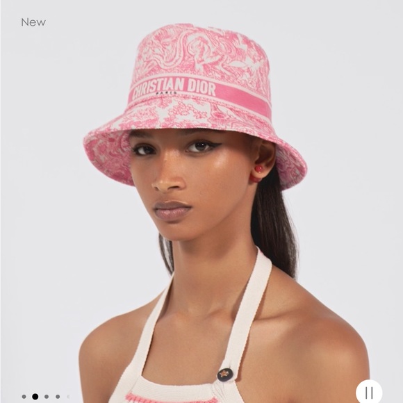 New Dioriviera D-Bobby Toile de Jouy Sauvage Small Brim Bucket Hat size 58 - Picture 3 of 7